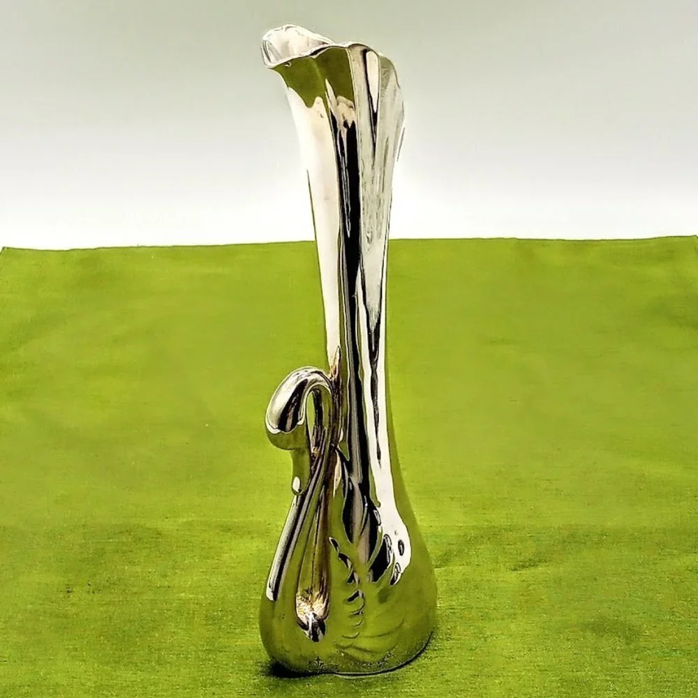 Vintage Silver Swan Bud Vase - Picture 2 of 7